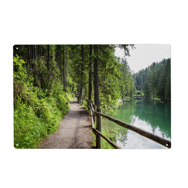 Metall Poster "Gehweg am See" artboxONE - Natur,Reise,Reise / Länder