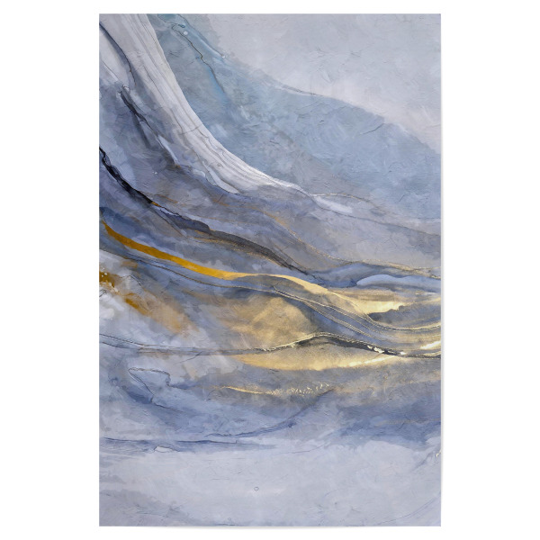 Poster 30x20 cm "Abstrakter Ozean" artboxONE - Abstrakt - Abstrakt,Abstrakte kunst,Marmor,Minimalismus,Grau,Schwarz,Weiß modern,Blau,Gold,Gold