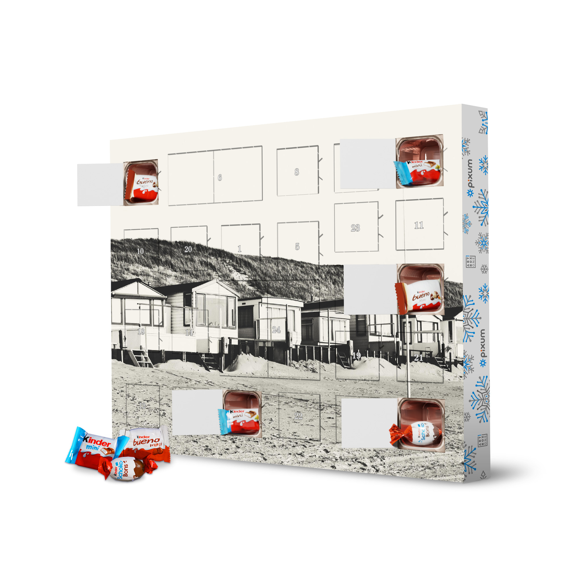 Adventskalender XXL mit Produkten von Kinder Beach Houses artboxONE Adventskalender Natur