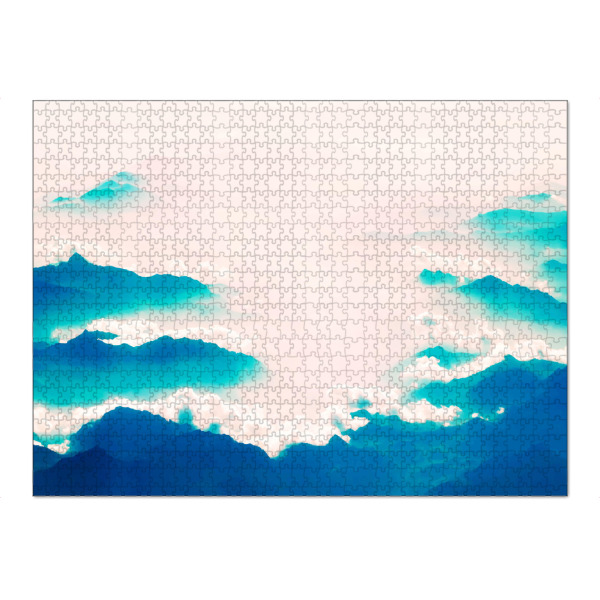 Puzzle Ravensburger "Nirvana-Wald" artboxONE - Natur - Andere,Digitale manipulation,Farbe,Landschaft,Himmel,Wolken,Berge,Natur,Wald,Exotische,Pastelle