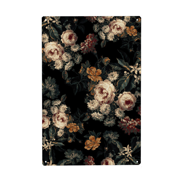 Metall Poster "Mitternachtsgarten dunkel" artboxONE - Natur,Floral