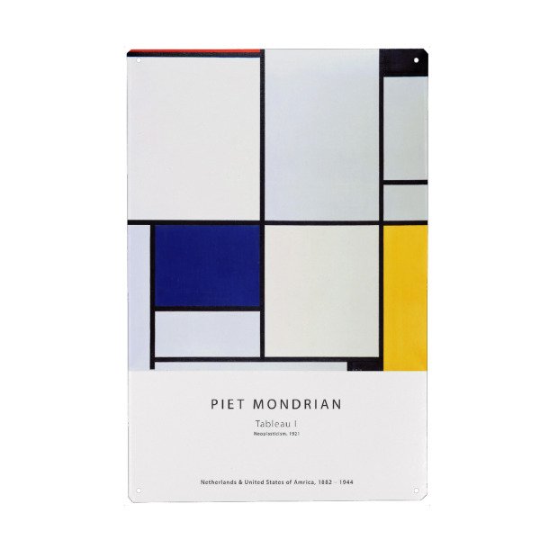 Holzbild "Mondrian - Tableau I" artboxONE - Abstrakt,Geometrie