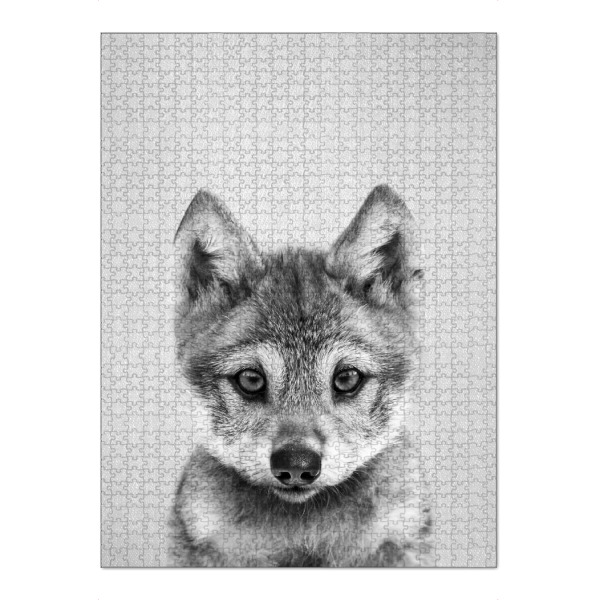 Puzzle Ravensburger "Baby-Wolf - Schwarz & Weiß" artboxONE - Natur,Reise,Für Kinder,Tiere,Männer