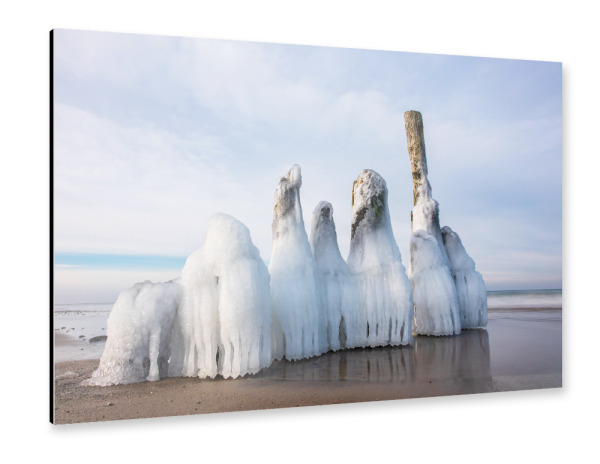 Alu-Dibond "Wolken, Ostsee, Eis, Buhne" 30x20 cm artboxONE