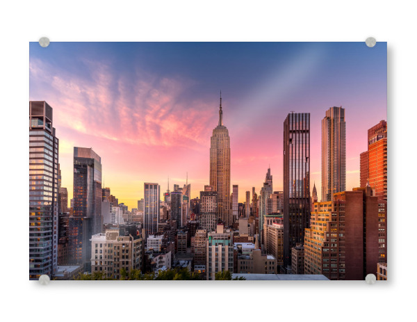 Acrylglasbild "Rosa New York" artboxONE - Städte,Städte / New York,Reise,Architektur,Reise / Länder