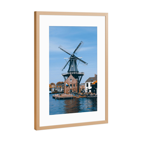 Poster mit Rahmen Kupfer "Windmühle de Adriaan, Haarlem" artboxONE - Städte,Architektur,Reise / Strand und Meer,Reise / Länder