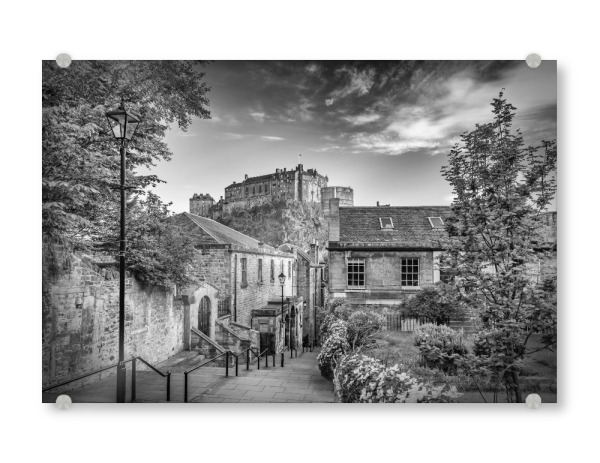 Acrylglasbild "The Vennel in Edinburgh Monochrom" artboxONE - Städte,Schwarzweiß,Architektur