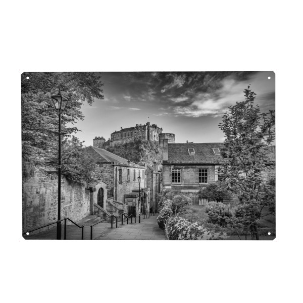 Holzbild "The Vennel in Edinburgh Monochrom" artboxONE - Städte,Schwarzweiß,Architektur