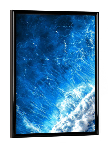 Poster mit schwarzem Rahmen "Hellblaues Meer" artboxONE - Natur - Tiefblauer ozean,Bunt,Ozeane,Meere,Luftbild,Antenne,Ozean