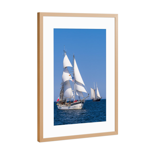 Poster mit Rahmen Kupfer "Windjammer unter Segel" artboxONE - Natur,Reise,Reise / Strand und Meer