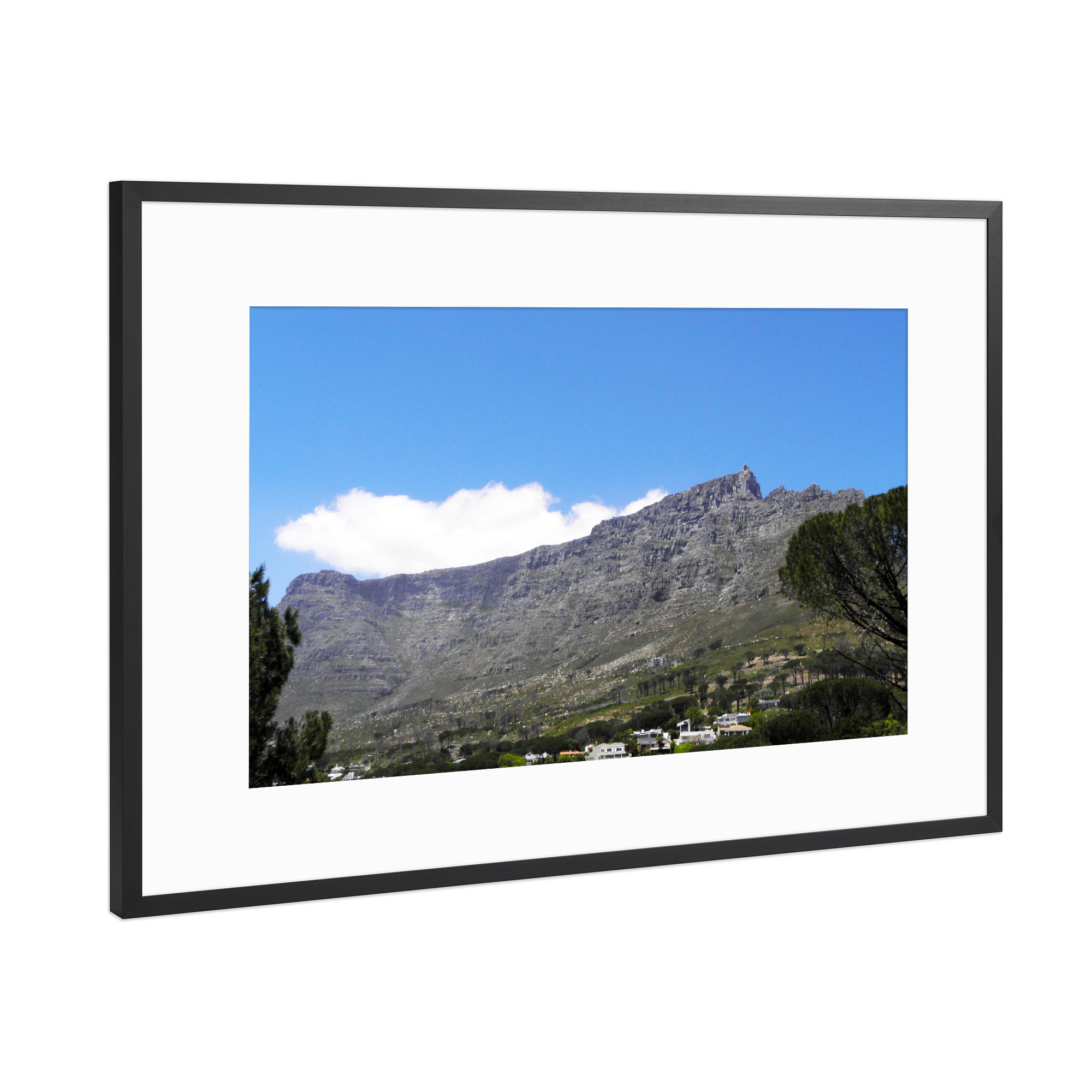 Poster mit Rahmen Schwarz (Metallic) "The Table Mountain @ Capetown" artboxONE - Reise,Reise / Afrika,Reise / Länder