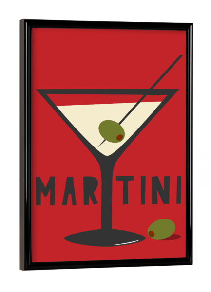Poster mit schwarzem Rahmen "MARTINI (No.1)" artboxONE - Typografie,Essen & Trinken,Essen & Trinken / Alkohol