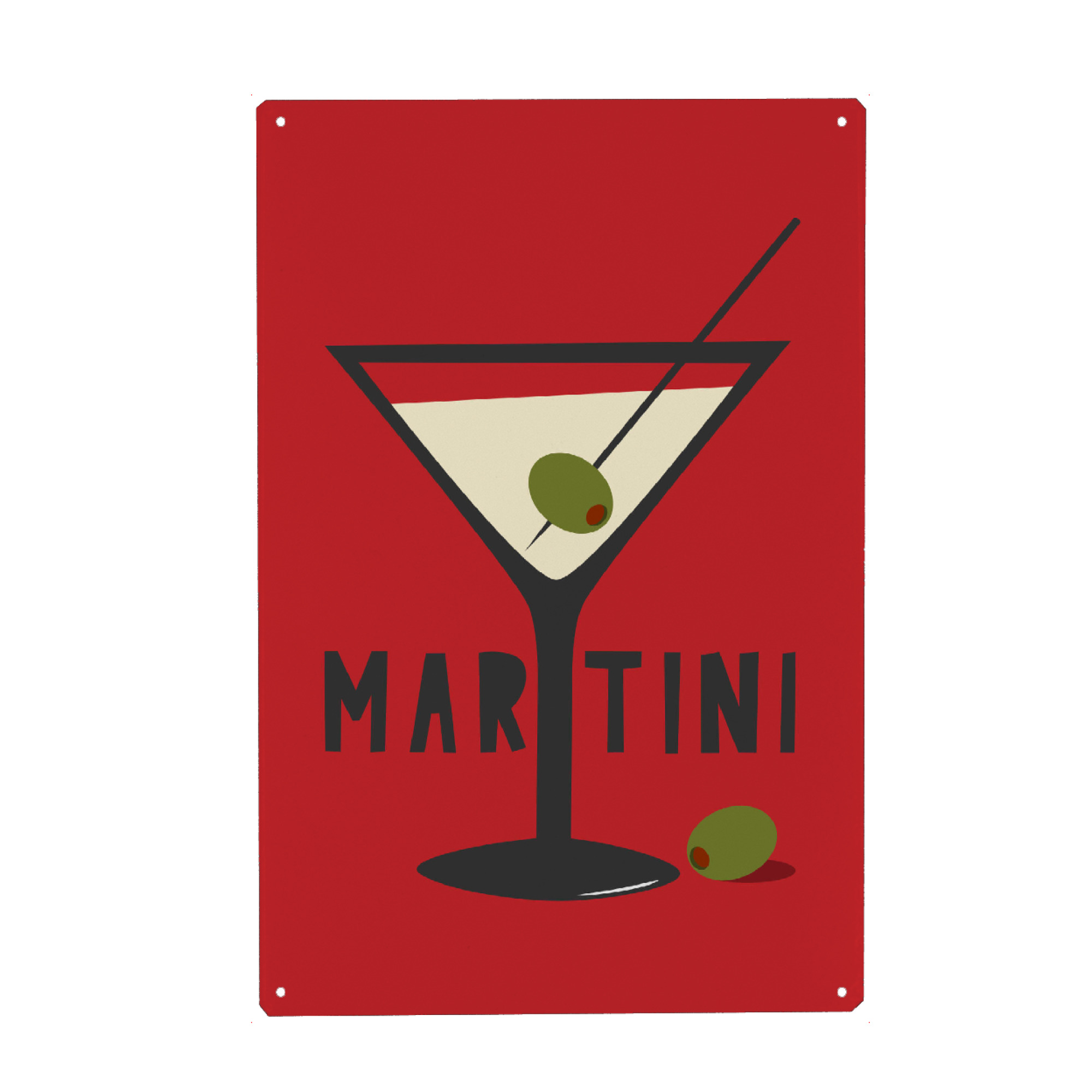 Metall Poster "MARTINI (No.1)" artboxONE - Typografie,Essen & Trinken,Essen & Trinken / Alkohol