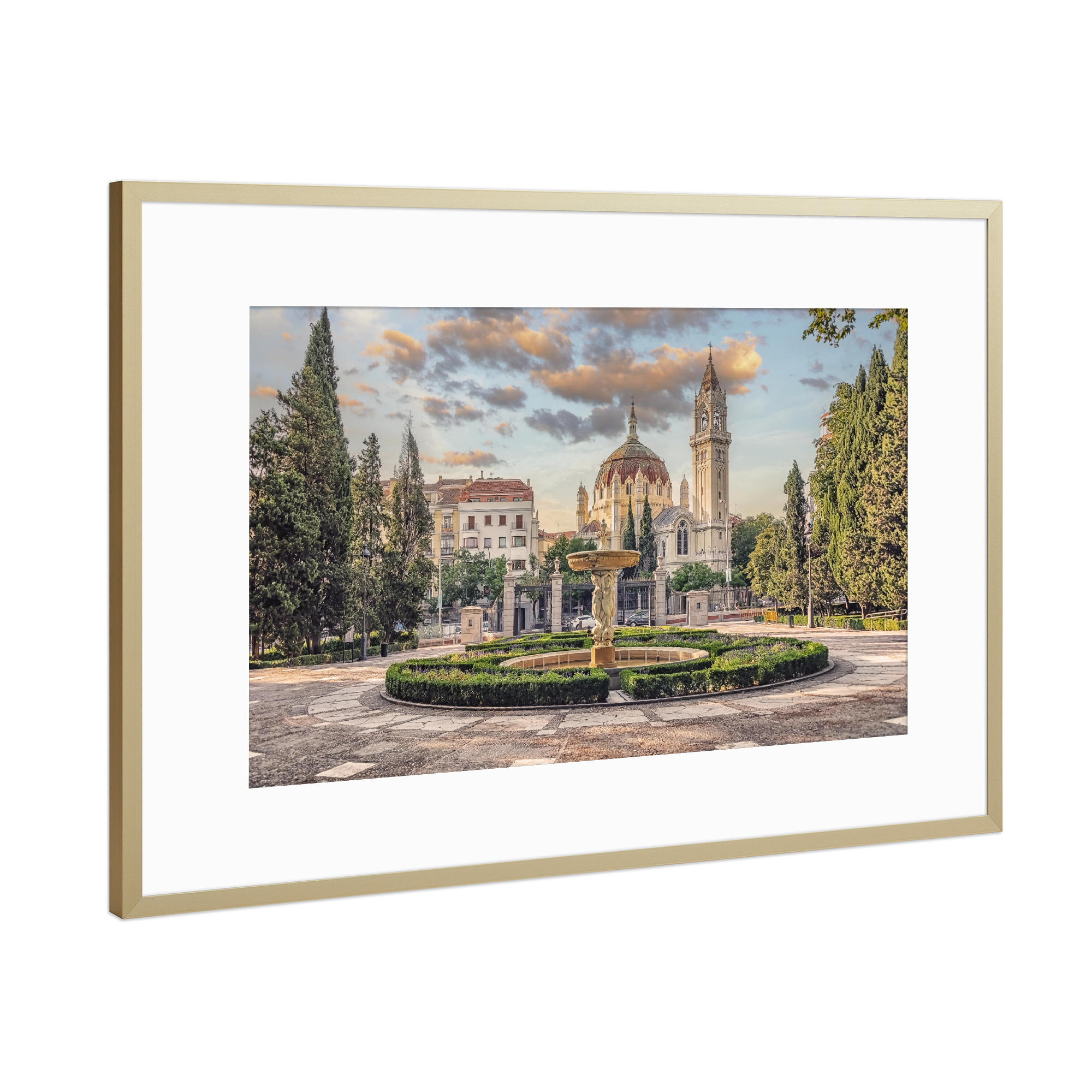 Poster mit Rahmen Gold "El Retiro" artboxONE - Städte,Reise,Architektur,Reise / Länder,Städte / Weitere
