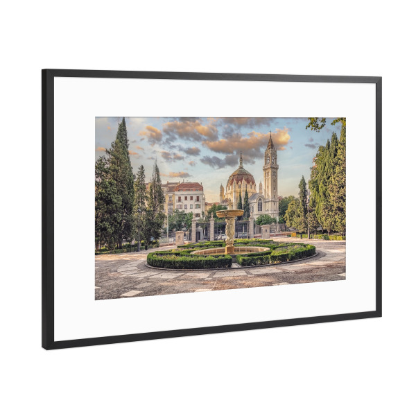 Poster mit Rahmen Schwarz (Metallic) "El Retiro" artboxONE - Städte,Reise,Architektur,Reise / Länder,Städte / Weitere