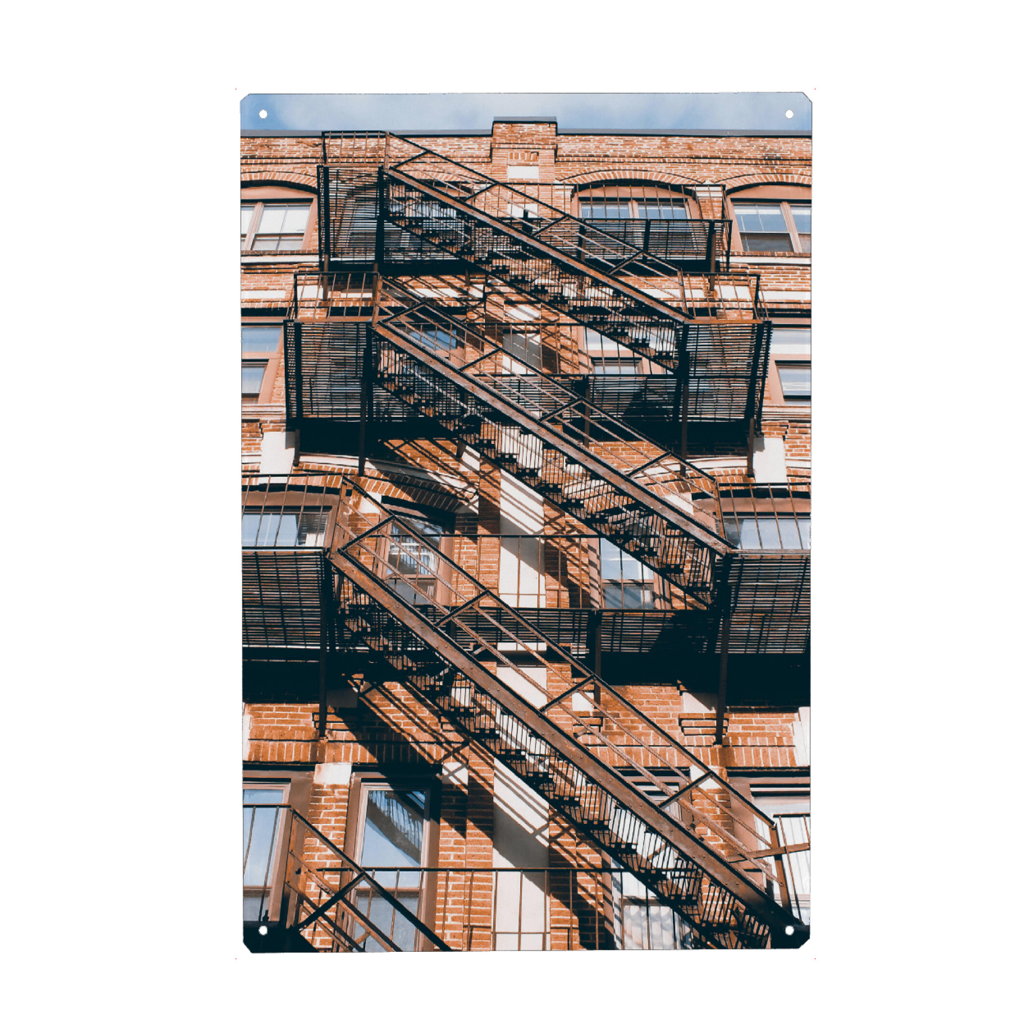 Metall Poster "Fire Stairs" artboxONE - Städte,Reise,Architektur,Reise / Länder,Städte / Boston