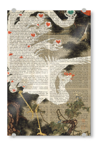 Acrylglasbild "Der Phönix auf Worten" artboxONE - Natur,Tiere,Fiktion - Phönix,Fabelwesen,Tier,Natur,Worte,Text,Kunst,Malerei,Gemälde,Ito jakuchu