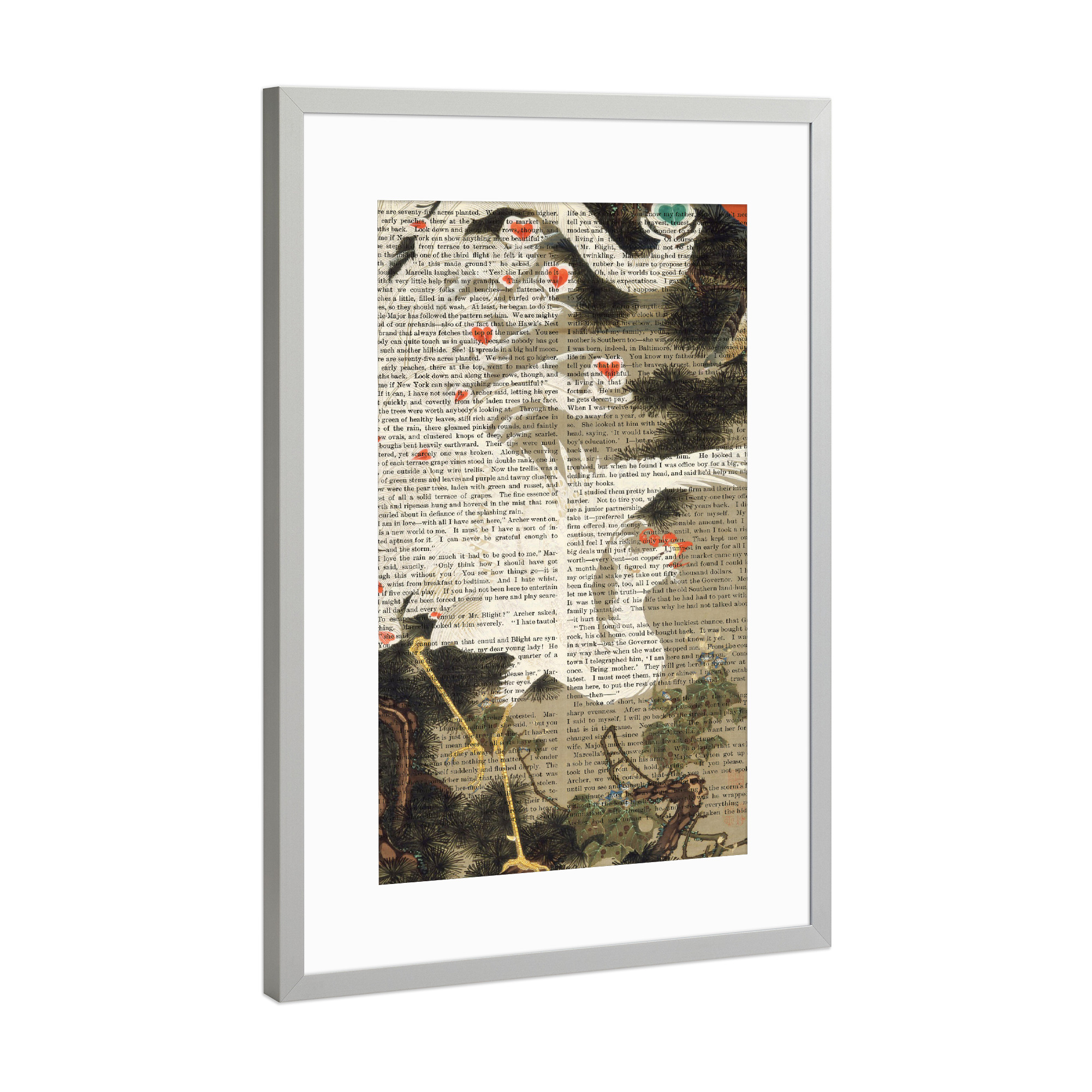 Poster mit Rahmen Silber "Der Phönix auf Worten" artboxONE - Natur,Tiere,Fiktion
