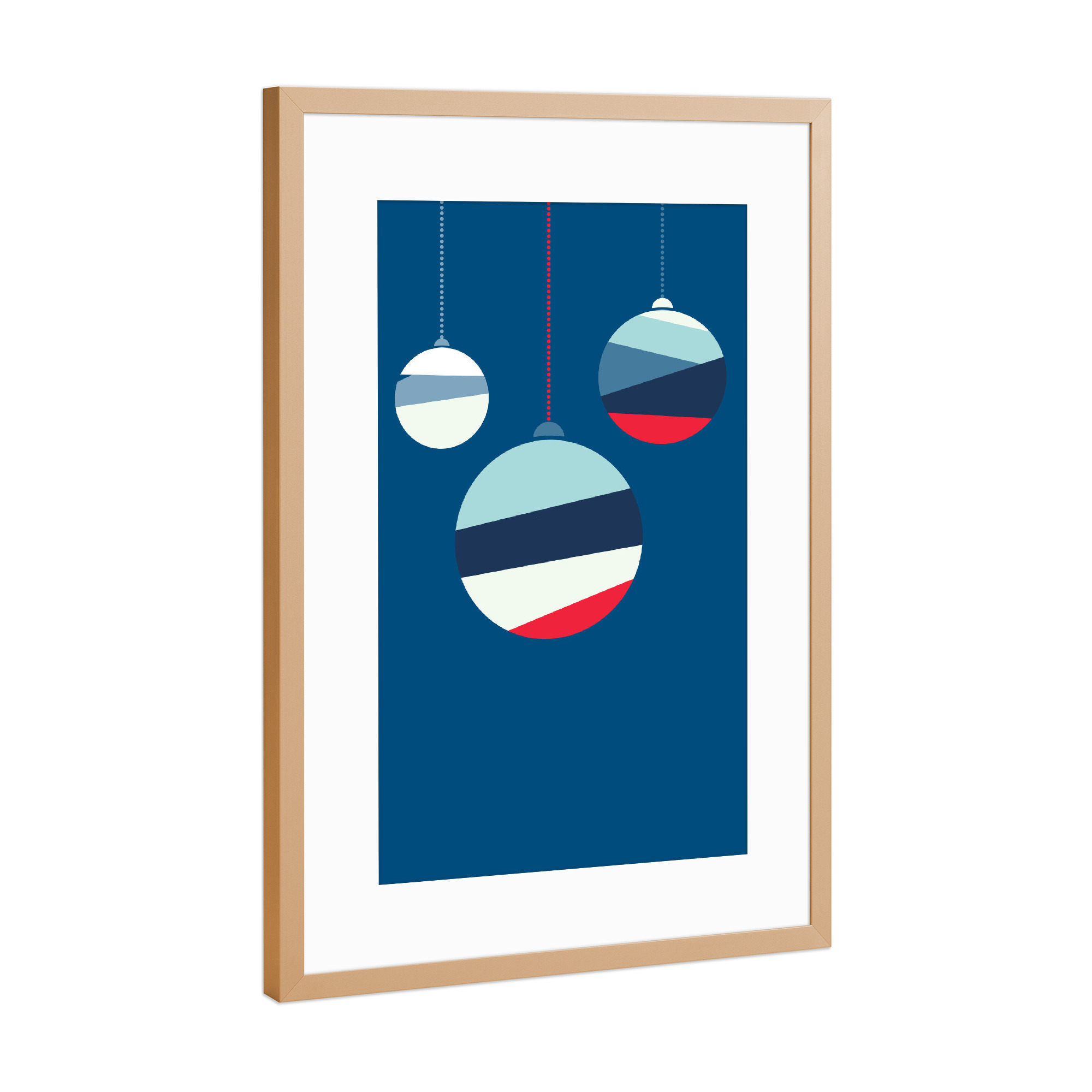 Poster mit Rahmen Kupfer "Bunte Weihnachtskugeln" artboxONE - Weihnachten - Kugeln,Weihnachten,Weihnachtskugeln,Bunt,Feier,Fest,Weihnachtsbaum