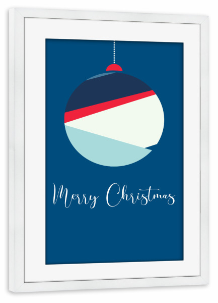 Poster mit Rahmen weiß "Weihnachtskugel - Merry Christmas" artboxONE - Weihnachten