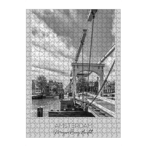 Puzzle Ravensburger "Im Fokus: AMSTERDAM Magere Brug" artboxONE - Schwarzweiß,Architektur,Städte / Amsterdam