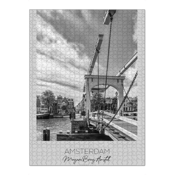 Puzzle Ravensburger "Im Fokus: AMSTERDAM Magere Brug" artboxONE - Schwarzweiß,Architektur,Städte / Amsterdam