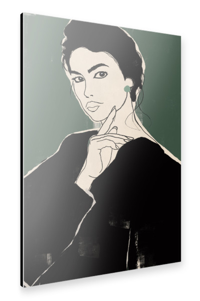 Alu-Dibond "Frau Grün" 30x20 cm artboxONE