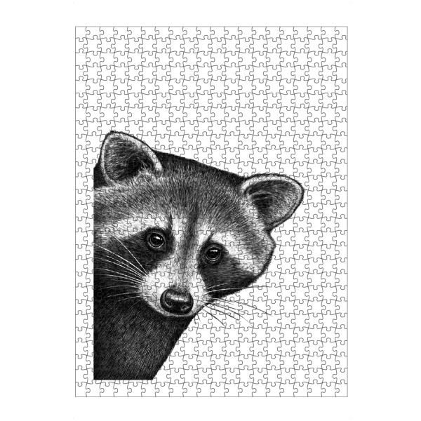 Puzzle Ravensburger "Waschbär, der heraus späht" artboxONE - Tiere,Lustig