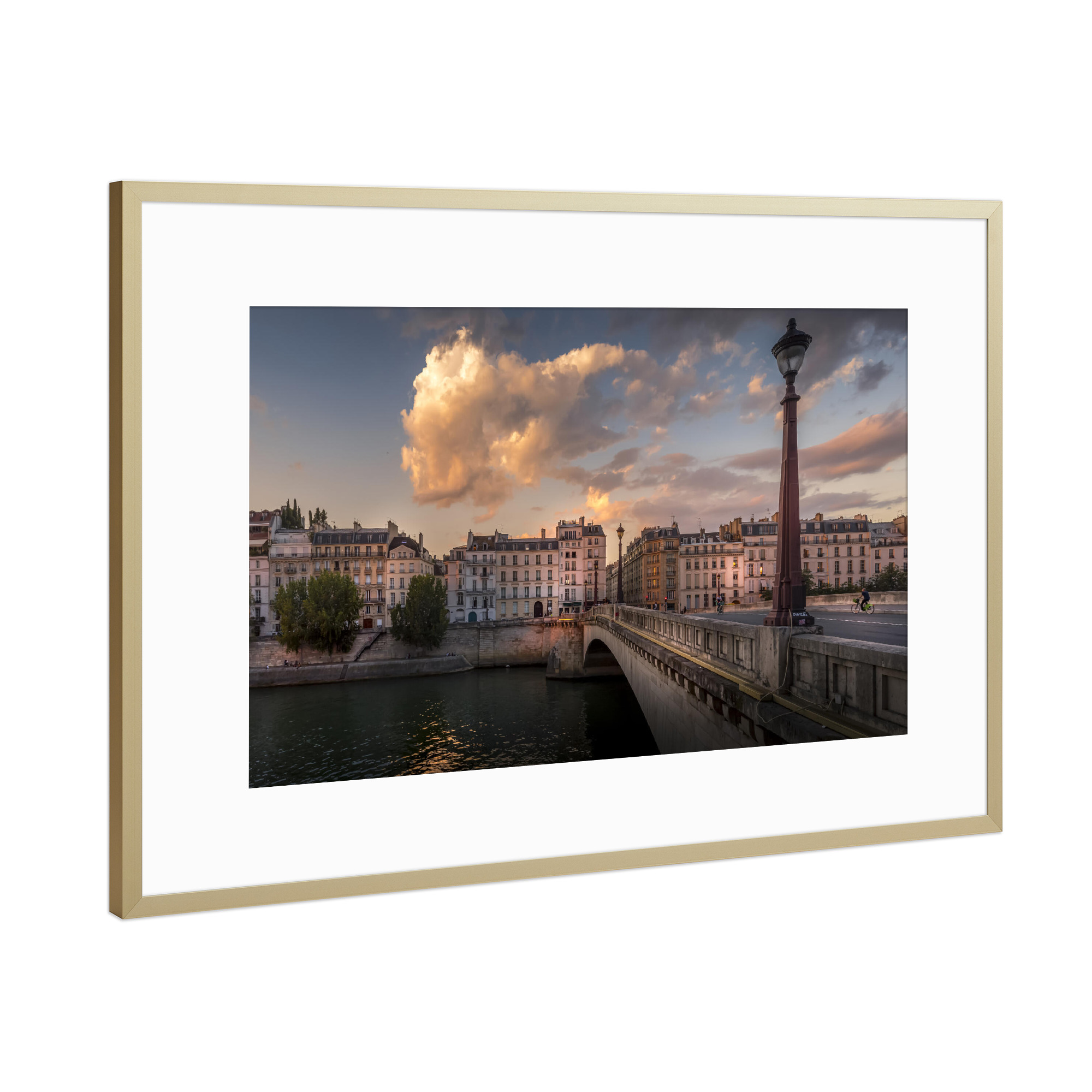 Poster mit Rahmen Gold "Lila Paris" artboxONE - Städte,Reise,Architektur,Städte / Paris,Reise / Länder