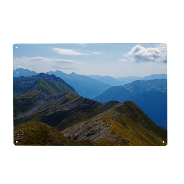 Metall Poster "Bergebenen bei Sonne" artboxONE - Natur,Reise,Sport