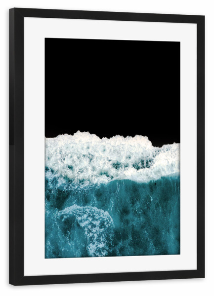 Poster mit Rahmen schwarz "Tiefes Schwarzes Meer" artboxONE - Natur,Reise,Abstrakt - Ozean,Meere,Wellen,Absturz,Strand,Reisen,Fotografie