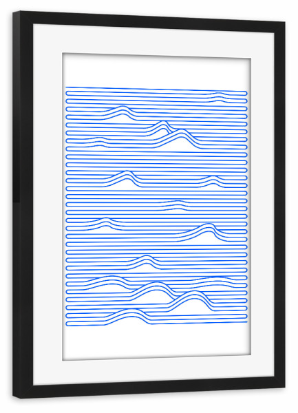 Poster mit Rahmen schwarz "Ein Ozean" artboxONE - Natur,Abstrakt,Geometrie - Ozean,Minimalismus,Wellen,Wellig,Das meer,Meere,Entspannung,Ozeankunst