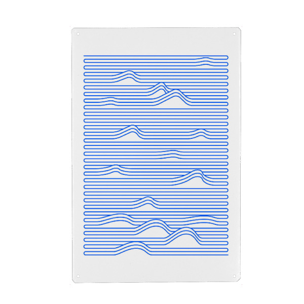 Metall Poster "Ein Ozean" artboxONE - Natur,Abstrakt,Geometrie - Ozean,Minimalismus,Wellen,Wellig,Das meer,Meere,Entspannung,Ozeankunst - Blechschild