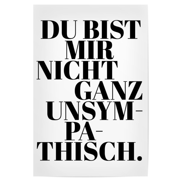 Poster "Nicht ganz unsympathisch" artboxONE - Typografie,Liebe,Lustig