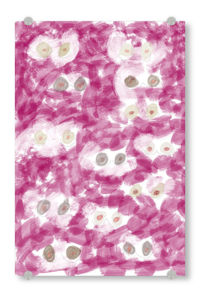 Acrylglasbild "Breast Pattern" artboxONE - Menschen,Für Mama - Brüste,Brustkrebsvorsorge,Illustration,Bunt,Pink,Muster