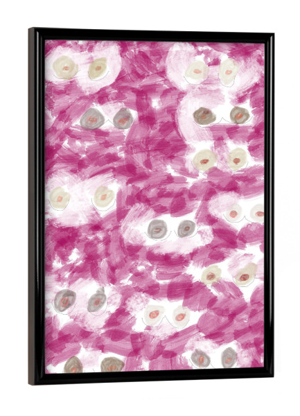 Poster mit schwarzem Rahmen "Breast Pattern" artboxONE - Menschen,Für Mama - Brüste,Brustkrebsvorsorge,Illustration,Bunt,Pink,Muster