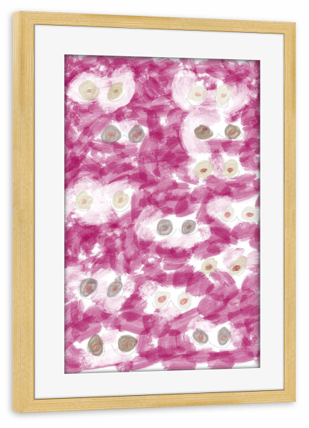 Poster mit Rahmen kiefer "Breast Pattern" artboxONE - Menschen,Für Mama - Brüste,Brustkrebsvorsorge,Illustration,Bunt,Pink,Muster
