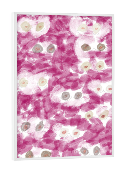 Poster mit weißem Rahmen "Breast Pattern" artboxONE - Menschen,Für Mama - Brüste,Brustkrebsvorsorge,Illustration,Bunt,Pink,Muster