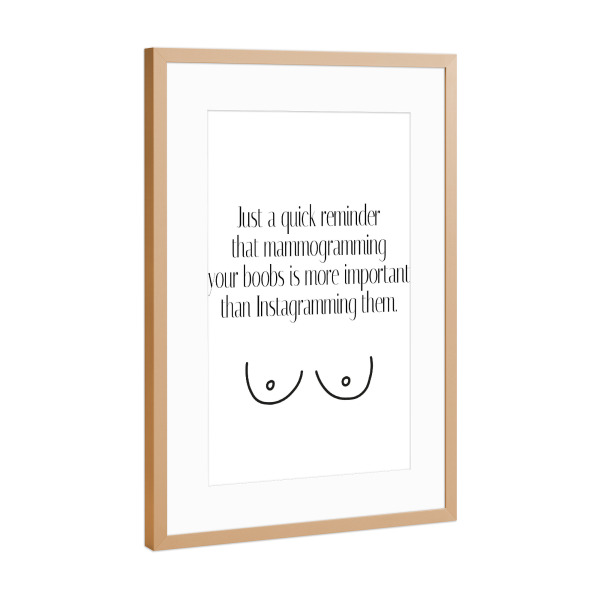 Poster mit Rahmen Kupfer "Memmogramming" artboxONE - Typografie,Menschen,Für Mama