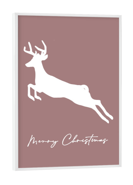 Poster mit weißem Rahmen "Hirsch - Merry Christmas" artboxONE - Tiere,Abstrakt,Weihnachten