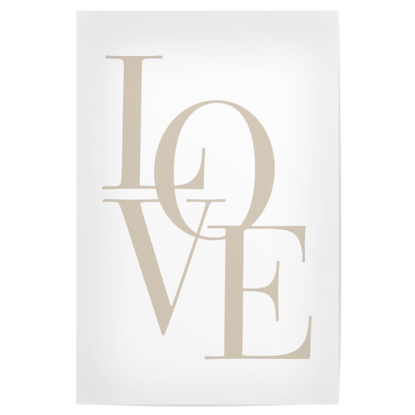 Poster "LOVE in beige" artboxONE - Typografie,Liebe - Liebe,Typo,Typografie,Beige,Boho,Buchstaben,Zuneigung,Paar,Beziehung
