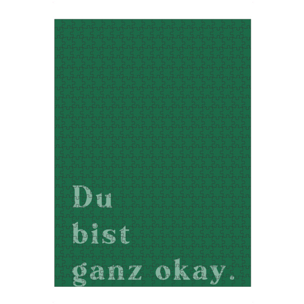 artboxONE Puzzle "Du bist ganz ok - grün" artboxONE - Typografie,Liebe,Für Mama,Für Papa,Lustig