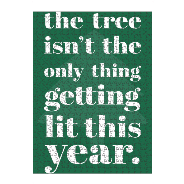 Puzzle Ravensburger "Getting lit" artboxONE - Typografie,Weihnachten,Lustig - Typo,Typografie,Minimalistisch,Lustig,Weihnachten,Feiern - Bild typo
