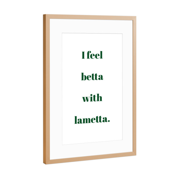 Poster mit Rahmen Kupfer "Feel betta with lametta" artboxONE - Typografie,Weihnachten