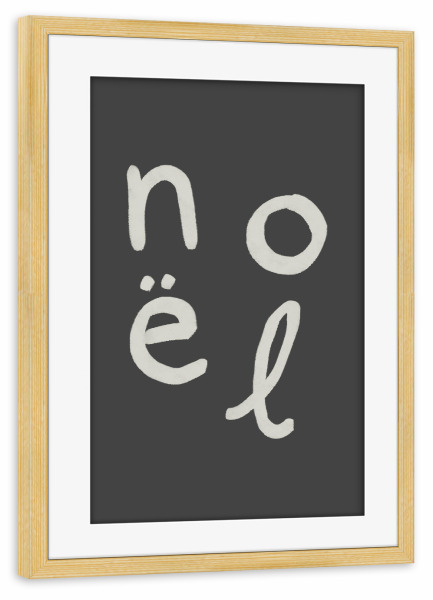 Poster mit Rahmen kiefer "Noël - bunte Typografie" artboxONE - Typografie,Weihnachten
