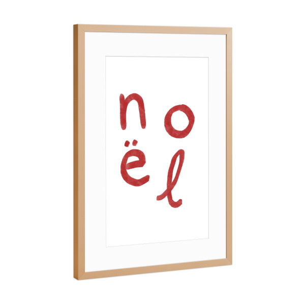 Poster mit Rahmen Kupfer "Noël in rot" artboxONE - Typografie,Weihnachten