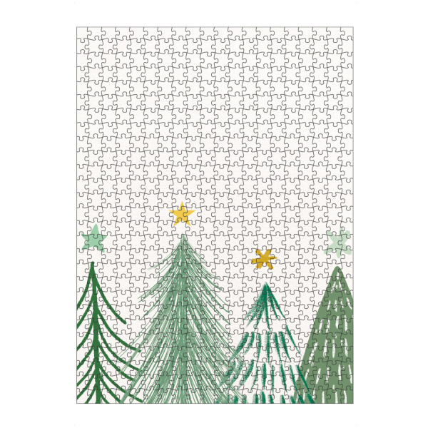 Puzzle Ravensburger "Weihnachtsbäume" artboxONE - Weihnachten - Weihnachten,Tannen,Weihnachtsbäume,Bunt,Sterne,Illustration,Bäume,Wald