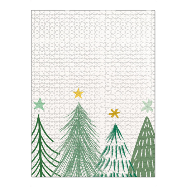 Puzzle Ravensburger "Weihnachtsbäume" artboxONE - Weihnachten - Weihnachten,Tannen,Weihnachtsbäume,Bunt,Sterne,Illustration,Bäume,Wald