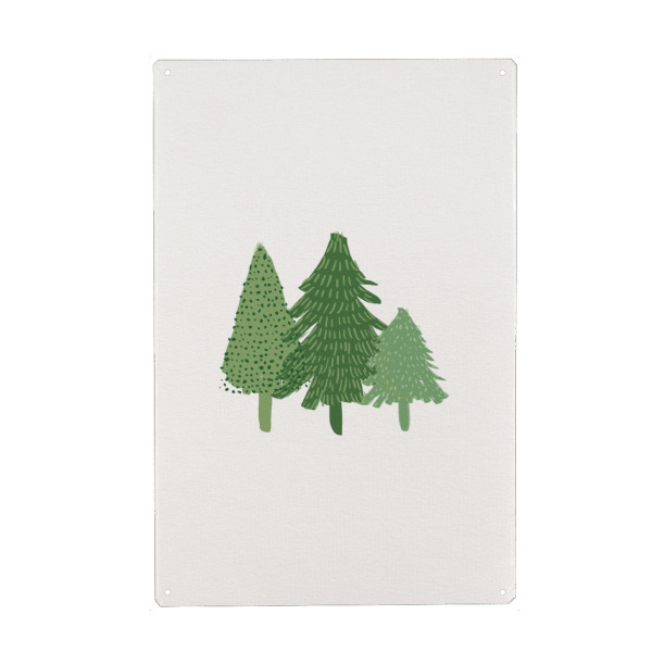 Holzbild "3 Tännchen" artboxONE - Natur,Weihnachten - Tännchen,Weihnachten,Fest,Weihnachtsbäume,Grün,Natur,Wald,Bäume