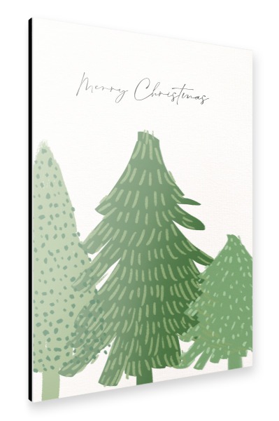 Alu-Dibond "Merry Christmas Trees" 30x20 cm artboxONE